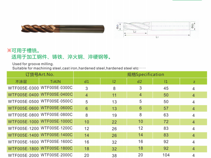 HRC45度标准铣刀